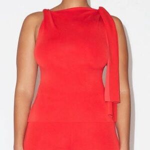 Elegant Red Sleeveless Blouse